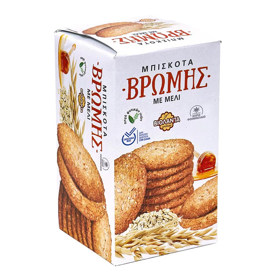 01-302-1.jpg VIOLANTA, Oatmeal Biscuits with Honey, 200g (Best before 02/09/2025) - Image 1