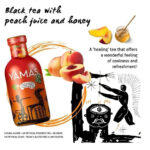 YAMAS, Black Ice Tea with peach juice and honey, 360ml (Best before 07/2025)