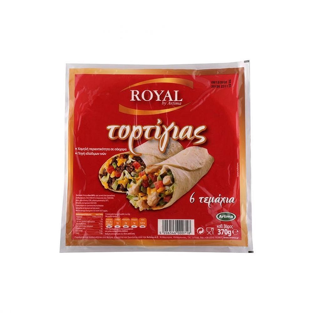 02.1.040-1.jpg ROYAL BY ARTIMA, Wheat Tortillas Wraps, Large, 25cm, 6 pieces, 370g - Image 1