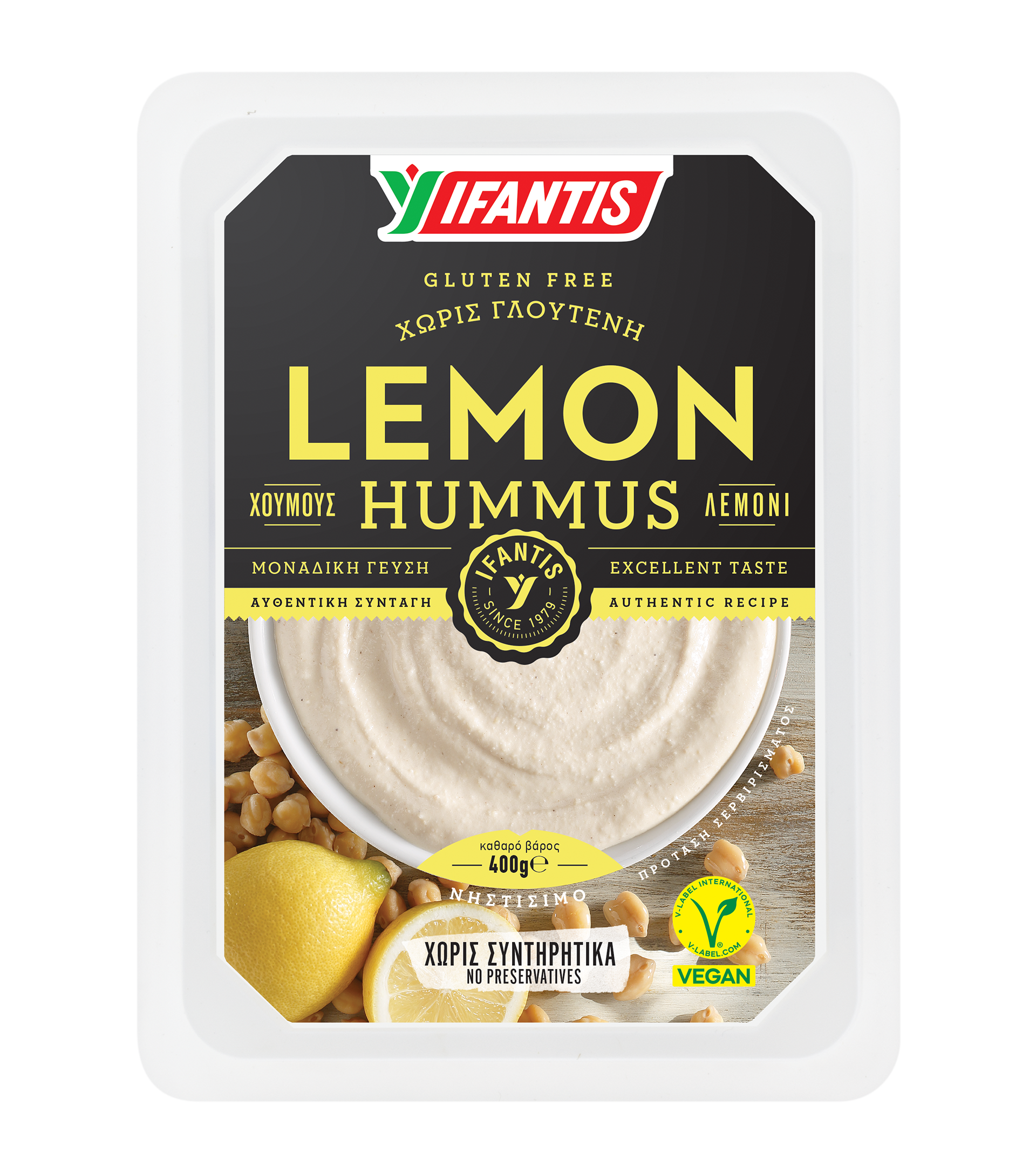 11.0.1.07-1.png IFANTIS, Greek Hummus with Lemon, 400g (Best before 20/07/2025) - Image 1