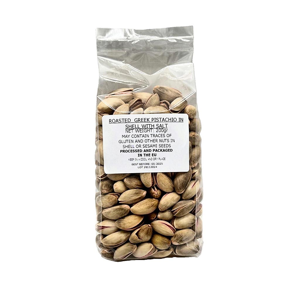 13.1.1.13-1.jpg FAMILIA NUTS, Greek Roasted Pistachio in shell, Salted, 200g - Image 1