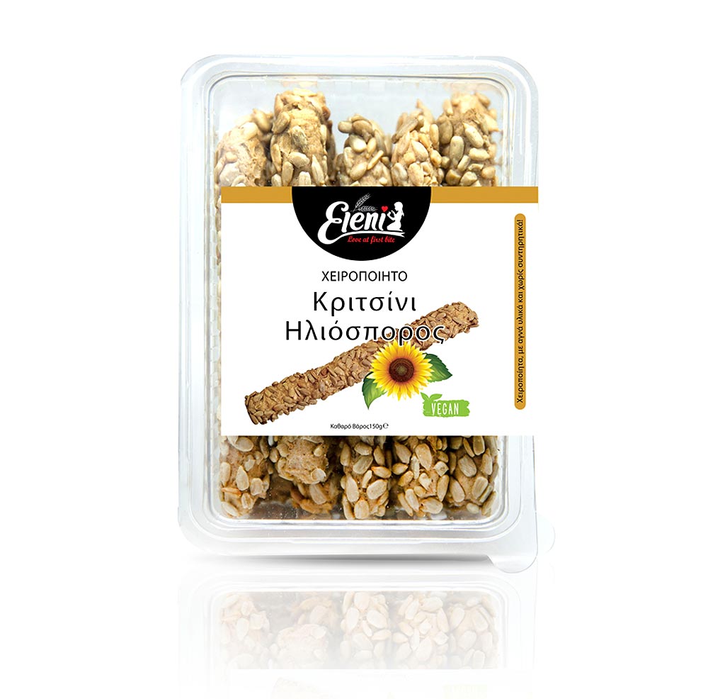 STEL004-1-1.jpg ELENI'S Handmade Breadsticks with Sunflower Seeds, 150g (Best before 25/11/2025) - Image 1