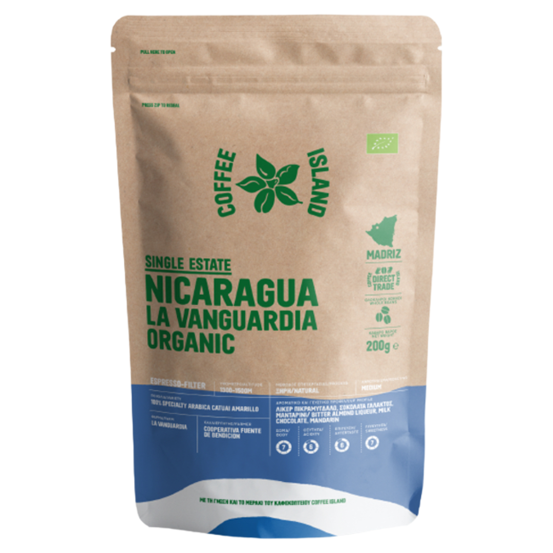 instories_3FA53DB3-3D2E-413D-B494-A68004EA6001-2.png COFFEE ISLAND, 100% specialty arabica, Single Estate NICARAGUA LA VANGUARDIA, ORGANIC, Whole Coffee Beans, Direct Trading, 200g (Best before 21/11/2025) - Image 1